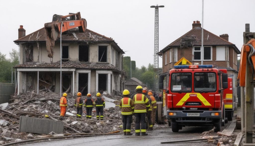 Emergency Services Respond as Two Houses Collapse in Richmond During Co-Living Redevelopment