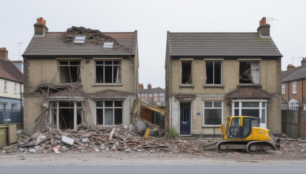 Shock Collapse: Two Houses Under Renovation in Richmond, London Amid HMO Redevelopment Plans