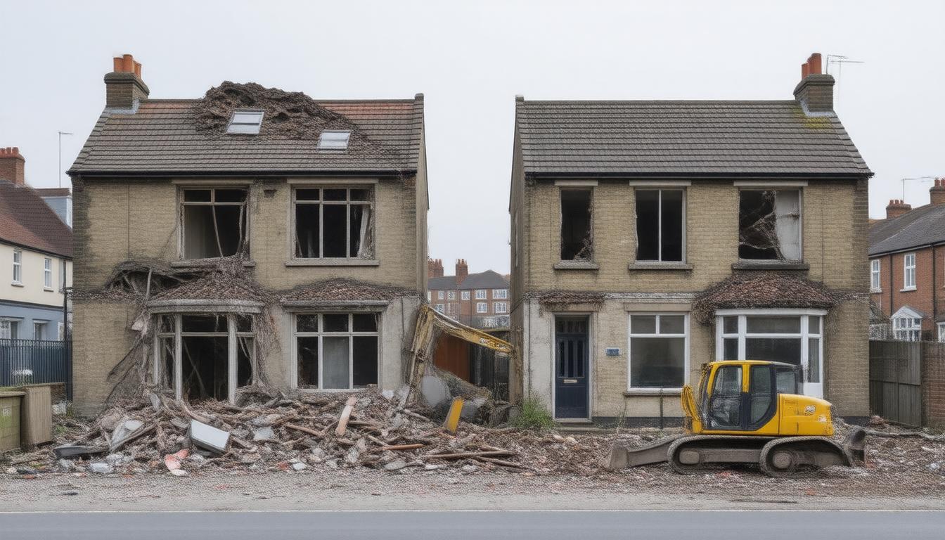 Shock Collapse: Two Houses Under Renovation in Richmond, London Amid HMO Redevelopment Plans