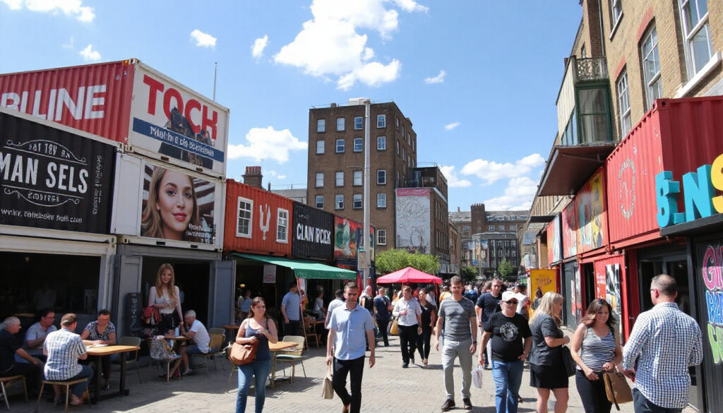 Shoreditch’s Boxpark for Trendy Dining and Shopping