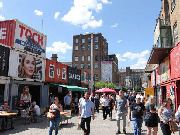 Shoreditch’s Boxpark for Trendy Dining and Shopping