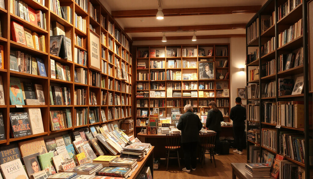Browsing books and zines at Foyles or Libreria London
