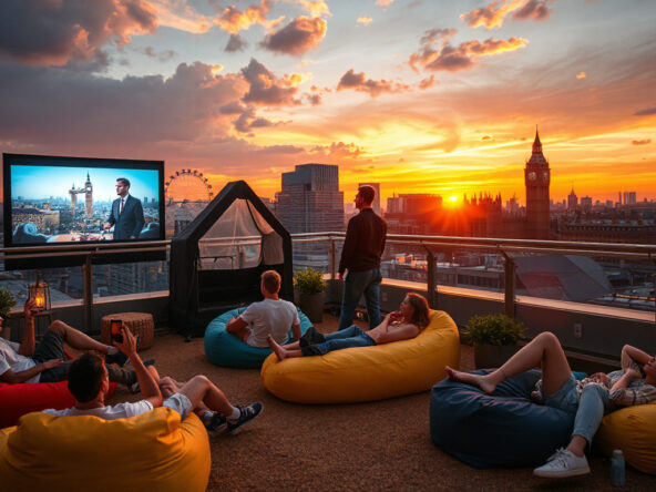 Enjoying rooftop cinemas across London during summer evenings