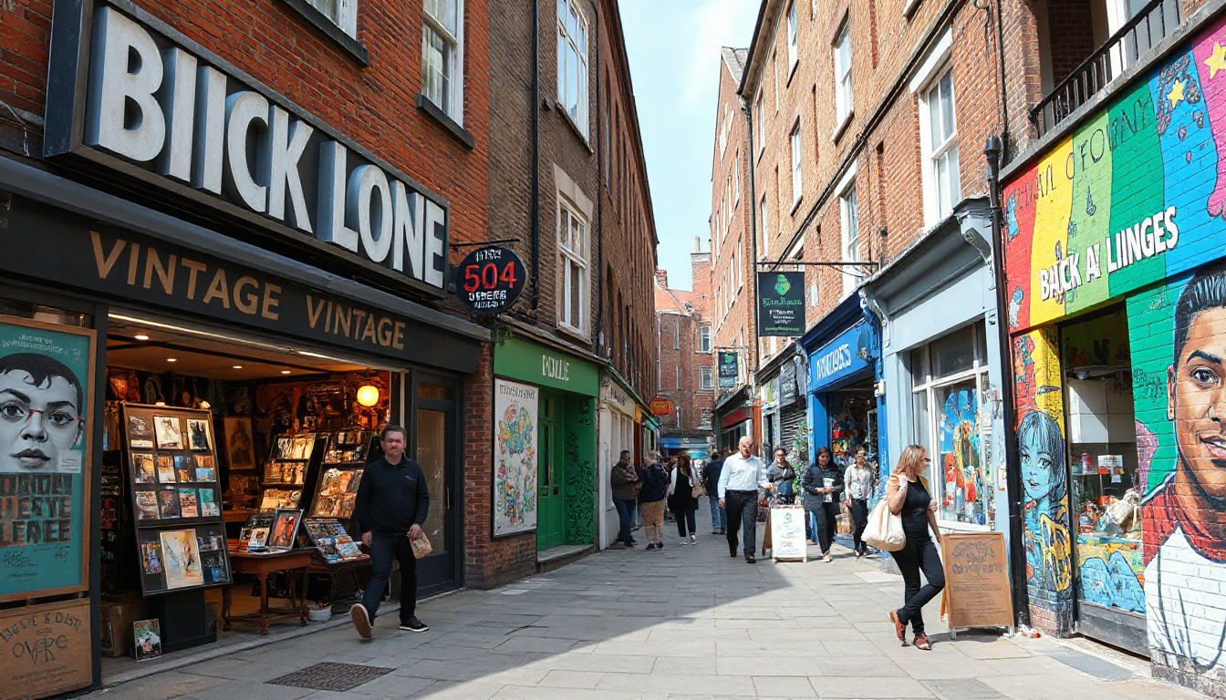 Exploring street art and vintage shops in Brick Lane